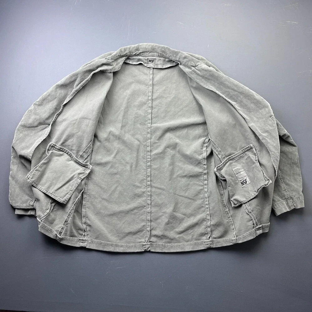 NSF Corduroy Blazer Jacket Women's Small Gray Relaxed Classic Western Casual Y2K - Picture 8 of 14